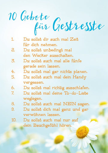 Postkarte Entspannung & Selbstfürsorge - Inspirierende Lebensweisheit Postkarte für Gelassenheit, Achtsamkeit und Work-Life-Balance