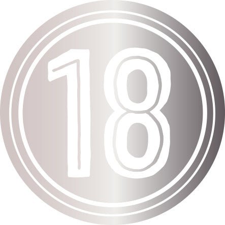 Applikation 18 Geburtstag Pappe abgesetzt mit Schaumstoff Klebepad