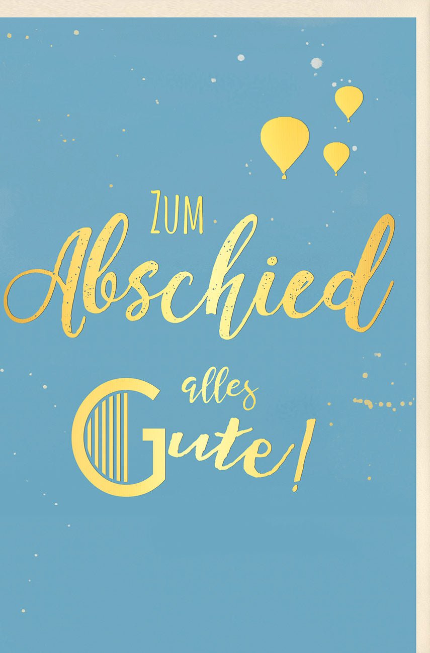 Abschiedskarte für Kollegen - Elegante Schriftkarte mit Goldfolie, Glückwünsche zum Jobwechsel oder Ruhestand, Farewell Grußkarte