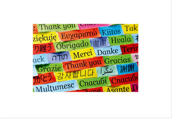 Danksagungskarte Mehrsprachig - Bunte Vielfalt Internationaler Dankeskarten, Weltweite Gratitude Multilingual Thank You Cards für Globale Wertschätzung, 210x148mm