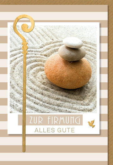 Firmung Glückwunsch Doppelkarte - Spirituelle Balance & Frieden, Sakrament Feier, Christliche Grußkarte
