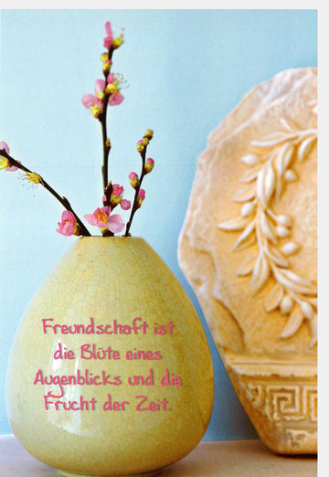 Freundschafts-Doppelkarte mit Blütenmotiv - "Augenblick der Verbundenheit" - Spruchkarten mit Zitaten für Beste Freunde, Geschenkidee mit Nachdenklichen Sprüchen, Dekorative Karte für Alle Anlässe