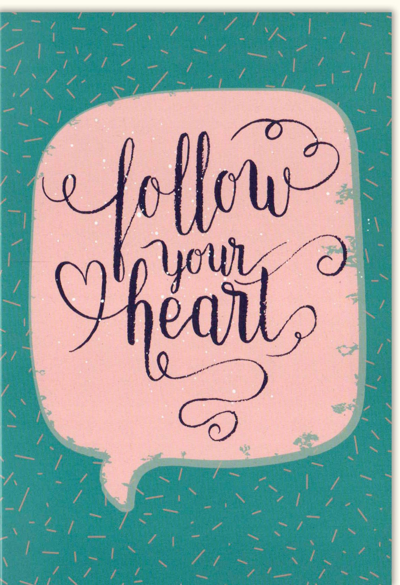 Abschiedskarte "Follow Your Heart" - Aufmunternde Motivationskarte mit Liebe & Herz, Inspirierender Wegweiser für Neuanfang & Glückwünsche, Farewell Goodbye Karte mit Handlettering Kalligraphie, Ideal für Trennung, Umzug & Lebensveränderung
