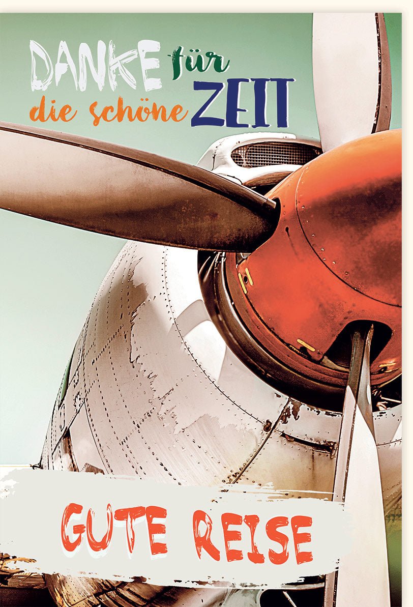 Abschiedskarte für Reisende – Bon Voyage Doppelkarte mit Flugzeugmotiv, Ideal für Kollegen & Freunde – Gute Reise & Abenteuer Wünsche, Farewell Dankeschön Karte, Neuen Weg Beginnen
