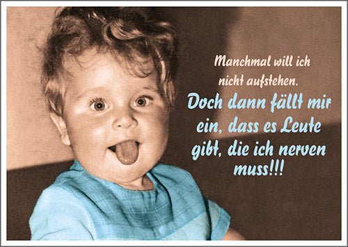 Geburt & Baby Humor Postkarte - Vintage Retro Stil mit Lustigem Spruch, Sarkasmus & Witz, Motivierendes Geschenk