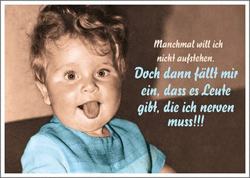 Geburt & Baby Humor Postkarte - Vintage Retro Stil mit Lustigem Spruch, Sarkasmus & Witz, Motivierendes Geschenk