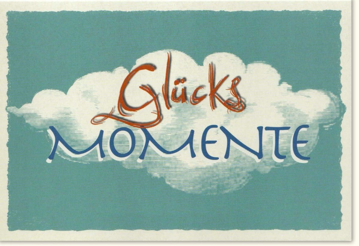 Geburt Doppelkarte - Vintage Baby Glückwunschkarte mit Retro Wolken & Schriftzug, Eltern Gratulationskarte für Neugeborene