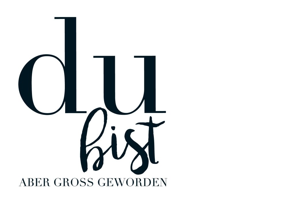 Geburtstag Postkarte: "Wow, Du bist groß geworden!" - Witziger Spruch, Schwarz - Weiß Typografie, Modernes Design, Humorvolle Glückwünsche