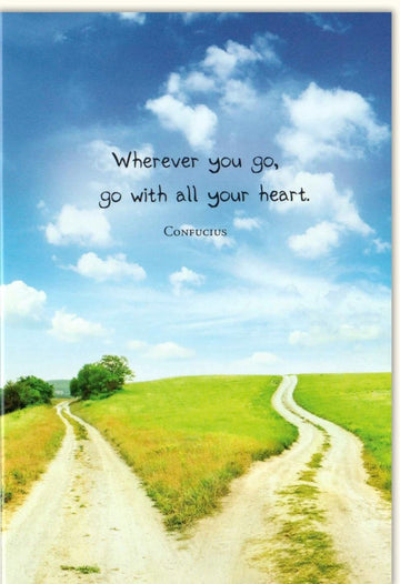 Geburtstags - & Abschieds - Doppelkarte mit Konfuzius Zitat - Inspirierende Weisheits - Grußkarte "Der Weg ist das Ziel" - Motivationskarte mit Herz & Naturmotiv für Freundschaft, Liebe & Ermutigung