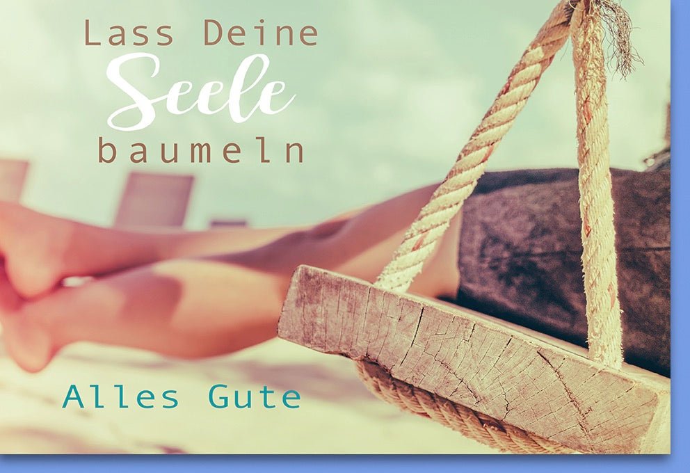 Geburtstags - Doppelkarte "Entspannung auf der Schaukel" - Alles Gute, Ruhe & Genesung, Gelassenheit & Glückwünsche, Relax - Auszeit