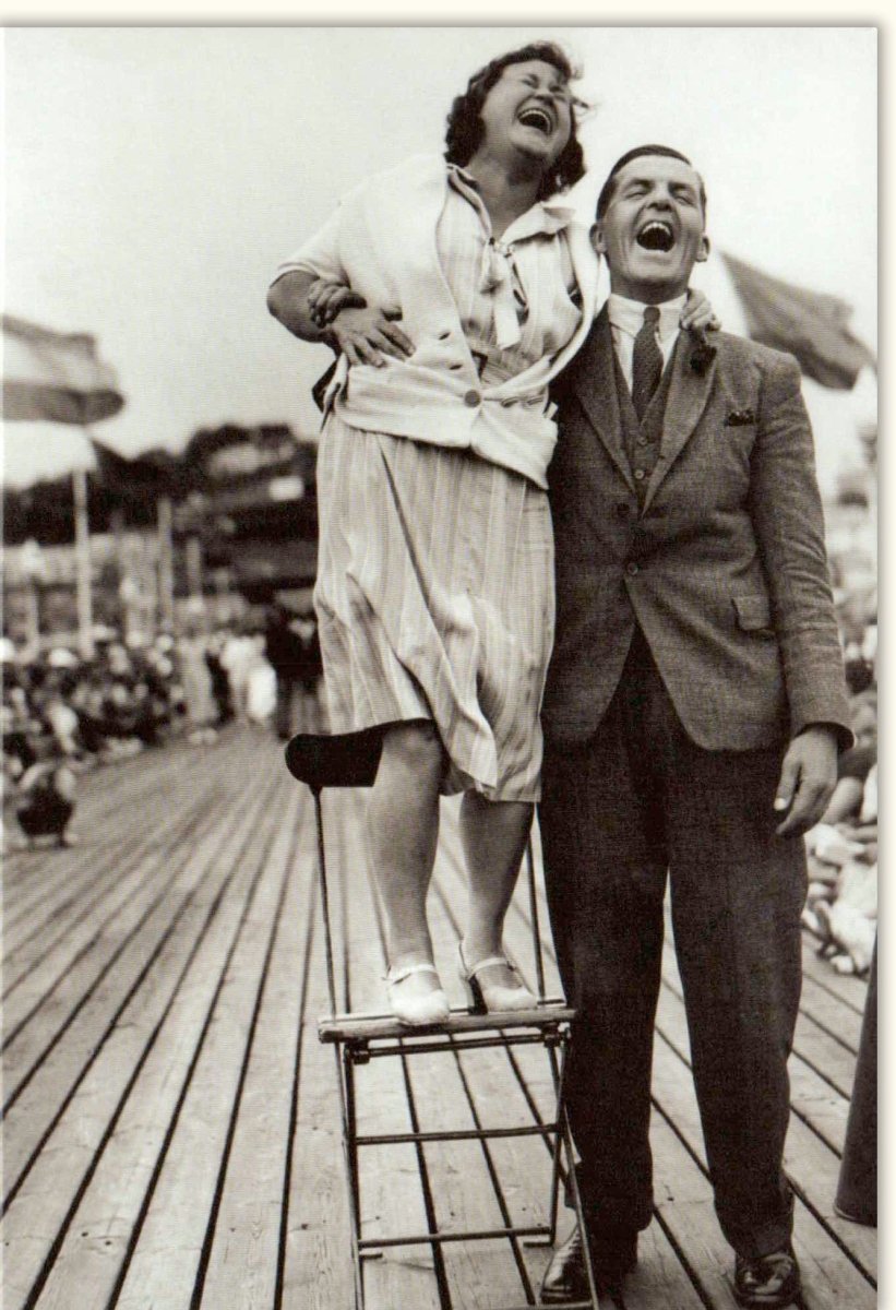 Geburtstags - Doppelkarte "Life is Joy" - Blankokarte in Schwarz - Weiß für alle Anlässe, Vintage Retro Glückwunschkarte, Paar Liebe & Fröhlichkeit, Feier - Momente voller Glück und Lachen, Celebration Grußkarte