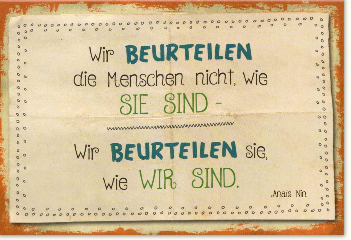 Geburtstags - Doppelkarte mit Anais Nin Zitat: Inspirierende Lebensweisheit, Vintage Handschrift - Design, Nachdenkliche Spruchkarte für Freundschaft und Motivation, Persönliche Textbotschaft, Dekoratives Geschenk zu Feiern und Festlichkeiten