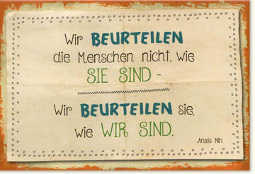 Geburtstags - Doppelkarte mit Anais Nin Zitat: Inspirierende Lebensweisheit, Vintage Handschrift - Design, Nachdenkliche Spruchkarte für Freundschaft und Motivation, Persönliche Textbotschaft, Dekoratives Geschenk zu Feiern und Festlichkeiten