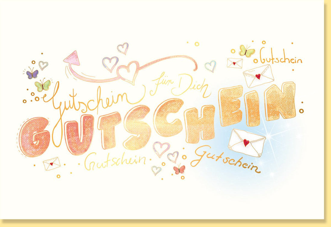 Geburtstags - Doppelkarte mit Goldfolie - Elegante Gutscheinkarte auf Naturkarton, Vielseitige Schriftkarte für Alle Anlässe, Perfekte Geschenkidee