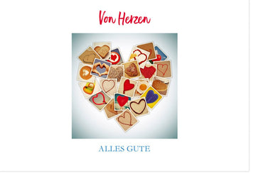 Geburtstags - Doppelkarte mit Herzlichen Glückwünschen – Handgemachte Grußkarte für Liebe & Freundschaft, Glückwunschkarte mit Herzen, Perfektes Geschenk zur Feier jeden Anlasses in der Papeterie