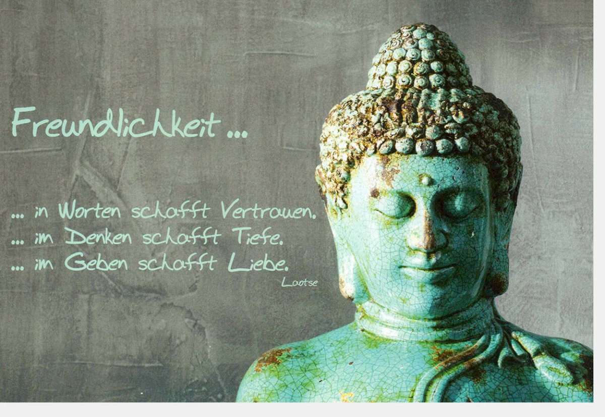 Geburtstags - Doppelkarte mit inspirierendem Zitat: Freundlichkeit & Vertrauen - Geschenkkarte mit positivem Spruch zur Wertschätzung