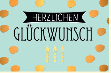 Geburtstags - Doppelkarte mit Kerzenmotiv: Glückwunschkarte für Jubiläum & Feiertage, Festliche Gratulationskarte mit Wunschtext