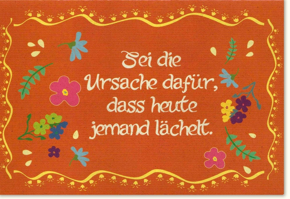 Geburtstags - Doppelkarte mit motivierendem Spruch, Blumen - Design - Bunte Grußkarte für Freude & Positivität, Inspirierende Glückwünsche