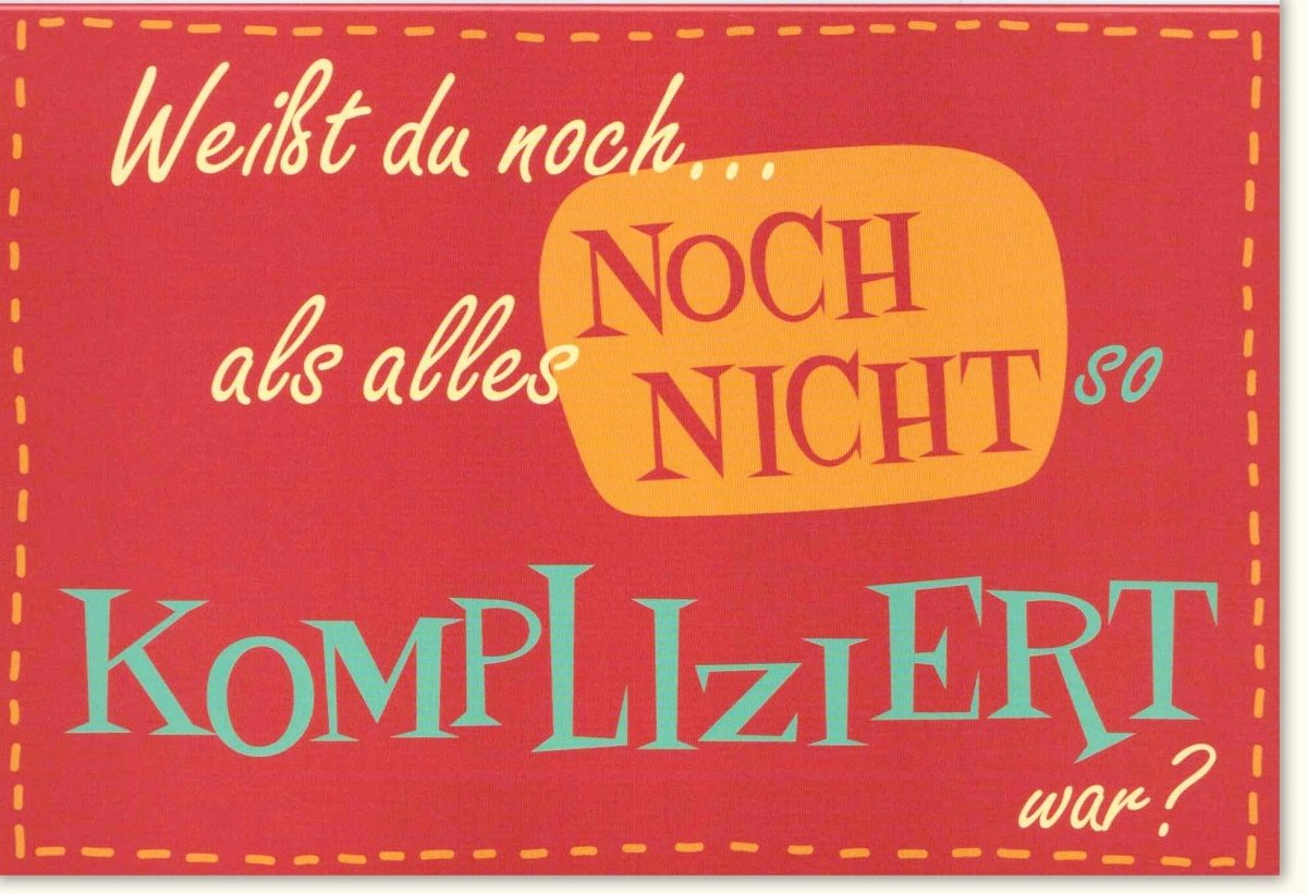 Geburtstags - Doppelkarte mit Retro Charme: Humorvoller Spruch, Vintage Design - Unkompliziertes Geschenk für Freunde & Anlässe