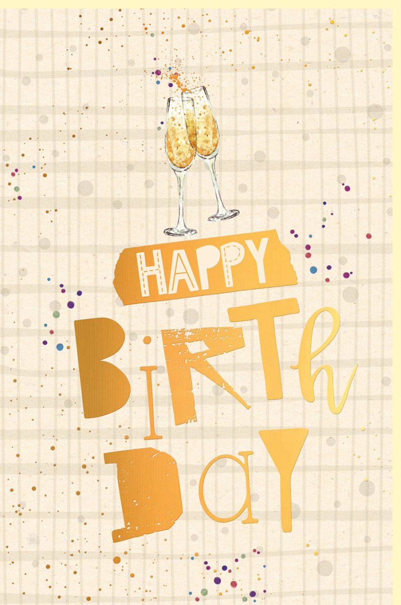 Geburtstags - Doppelkarte mit Sektgläser - Motiv zum Anstoßen – Umweltfreundliche Glückwunschkarte aus Zuckerrohrpapier in Beige und Gold, Nachhaltige Geburtstagsglückwünsche, Happy Birthday Karte für Erwachsene, Frauen und Männer