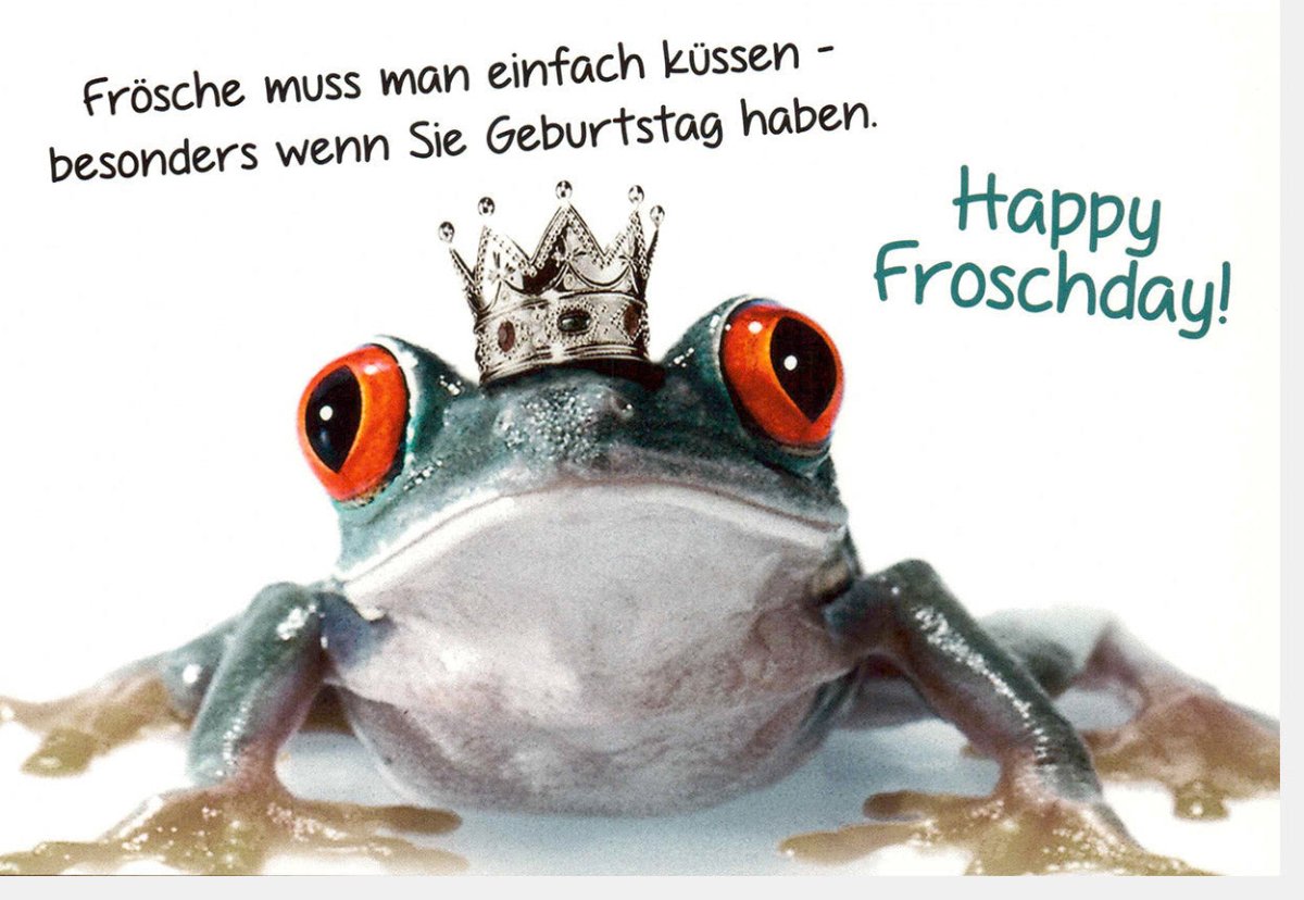 Geburtstags - Doppelkarte mit Spruch | Witzige Glückwunschkarte "Frösche Küssen - FroschDay" | Origineller Geburtstagsgruß mit Humor | Tiermotiv - Karte mit Quakenden Grüßen | Lustige & Einzigartige Gratulation