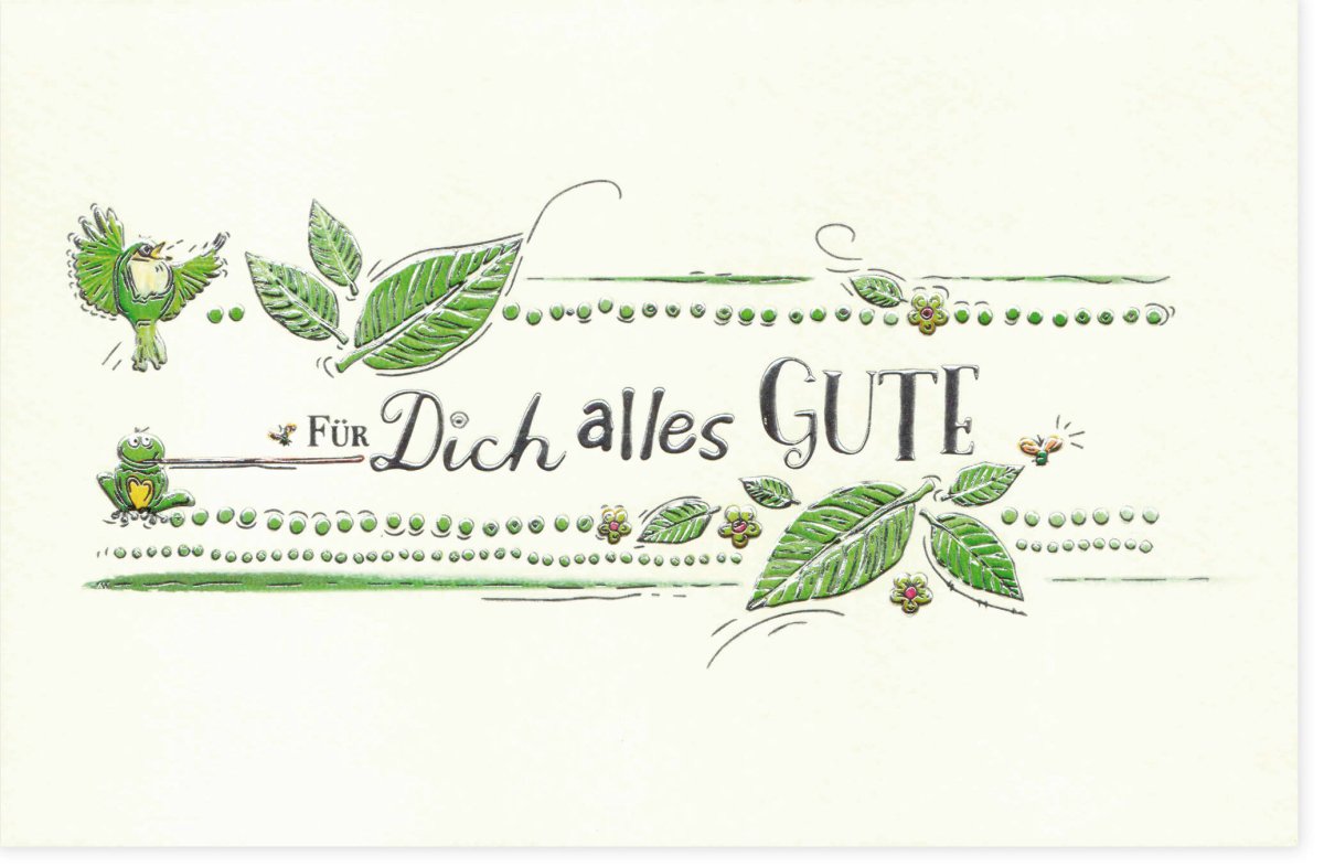 Geburtstags - Doppelkarte Skorpion Sternzeichen - Handgemalte Glückwunschkarte in Grün, Natur Design mit Kalligraphie Schriftzug & Zodiac Illustration