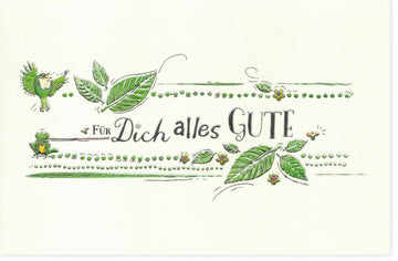 Geburtstags - Doppelkarte Skorpion Sternzeichen - Handgemalte Glückwunschkarte in Grün, Natur Design mit Kalligraphie Schriftzug & Zodiac Illustration