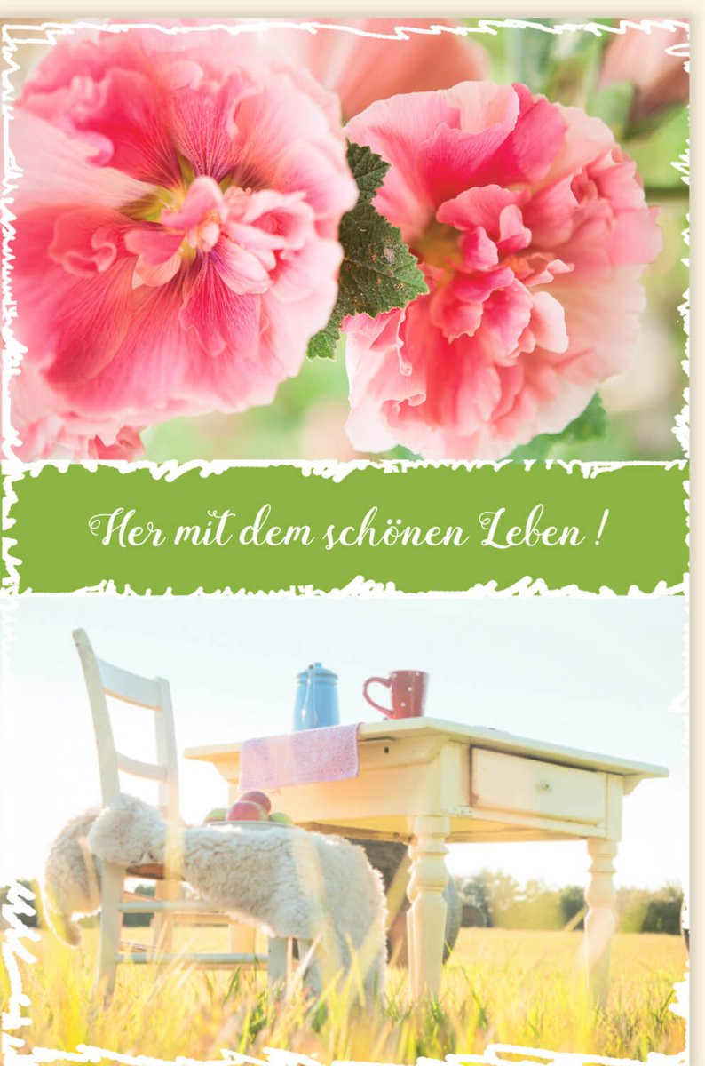 Geburtstags - Doppelkarte "Sommerblumenfeld": Glückwünsche voller Lebensfreude, Natur & Entspannung - Ideal als Geschenk