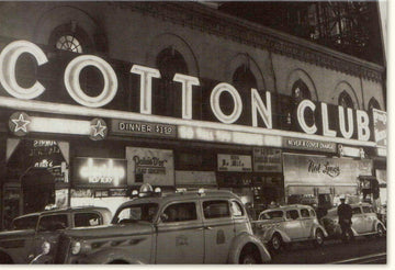 Geburtstags - Einladung Doppelkarte im Retro - Stil: Schwarzweiß Baumwolle, Vintage Jazz Club Design, Elegante Grußkarte für Feiern & Anlässe, 20er Jahre Swing Musik Motiv, New York Nachtclub Atmosphäre