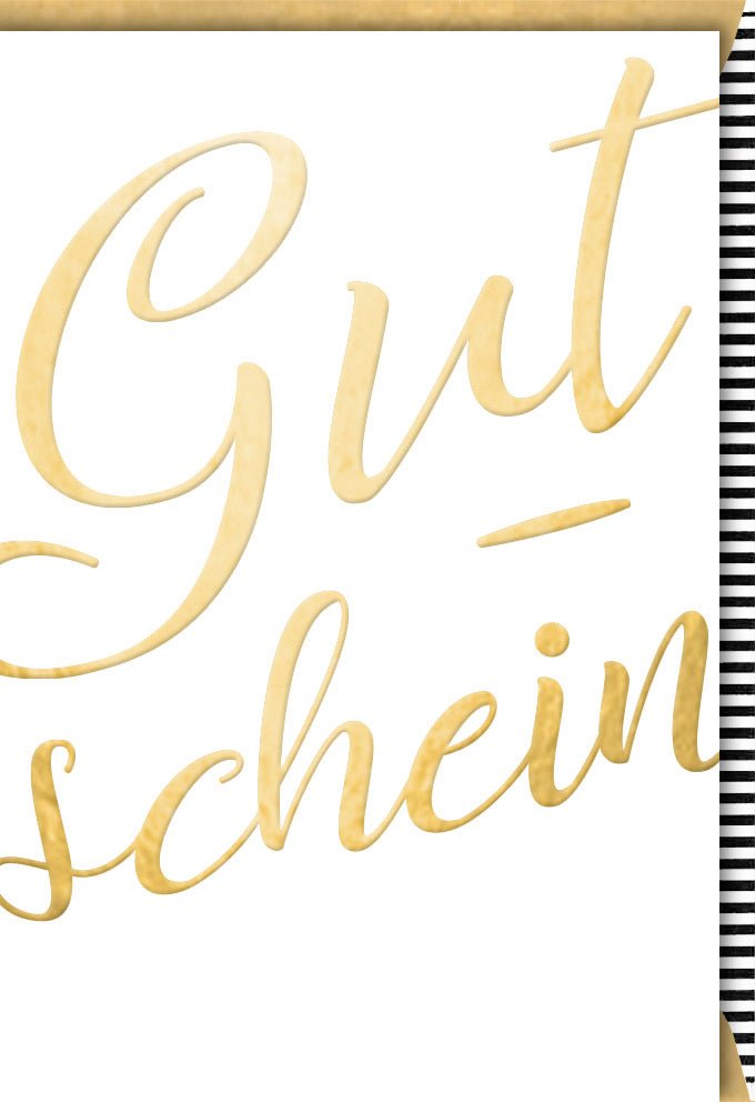Geburtstags - Gutscheinkarte mit Goldener Schrift – Elegante Doppelkarte für Anlässe, Jubiläum & Gratulation, Stylishes Design