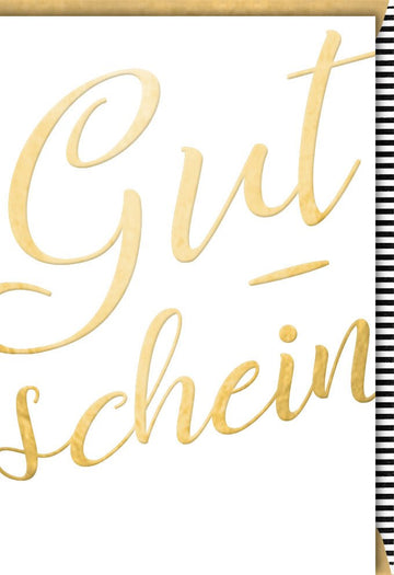 Geburtstags - Gutscheinkarte mit Goldener Schrift – Elegante Doppelkarte für Anlässe, Jubiläum & Gratulation, Stylishes Design