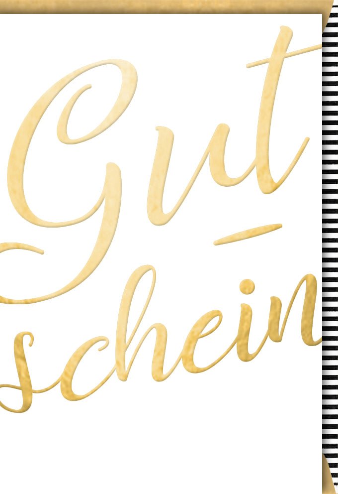 Geburtstags - & Jubiläums - Doppelkarte – Elegante Grußkarte mit Gutschein, Hochwertiger Naturkarton, Schlichtes Design in Gold, Schwarz & Weiß, Folienprägung für Erwachsene, Unisex Feierkarte