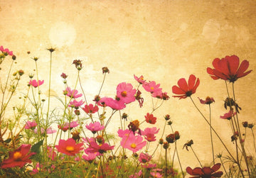 Geburtstags - & Muttertagskarte - Vintage Blumen Design, Romantische Natur Grußkarte, Floral Retro Liebe & Freundschaft, Frühlings - & Sommerdeko, Entspannende Schreibwaren Geschenkidee