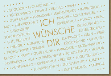 Geburtstags - & Neujahrs - Doppelkarte: Glückwunschkarte mit Wünschen für Glück, Gesundheit & Erfolg - Schutzengel Motiv in Blau, Ideal für Erwachsene & Jugendliche - Grußkarte voller Liebe, Kraft und Optimismus