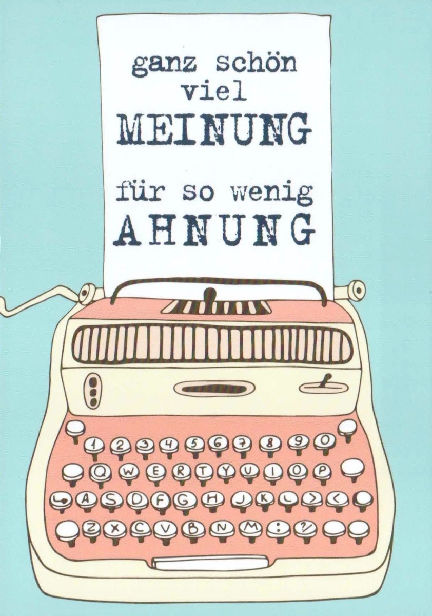 Geburtstags - Postkarte für Männer | Lustige Spruchkarte mit Schreibmaschine | Humorvoller Witziger Text | Satirisch Ironisches Statement | Retro Vintage Design | Spaßiges Geschenk & Büro Dekoration