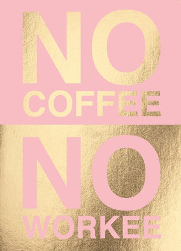 Geburtstags - Postkarte mit Kaffee - Motivationsspruch - Lustige Typografie in Pink & Gold, Ideal für Büro & Lifestyle Deko, Witziges Geschenk