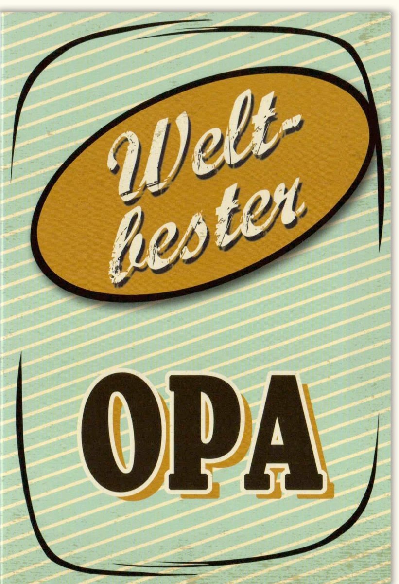 Geburtstags - & Vätertags - Doppelkarte für Opa - "Weltbester Großvater" Retro Design mit Herzlichem Spruch, Vintage Glückwunschkarte, Liebevolle Wertschätzung für Familie, Perfektes Geschenk zum Feiertag
