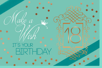 Geburtstagskarte 18. Geburtstag - Elegante Doppelkarte für Volljährigkeit, Türkis & Gold mit Konfetti, Stilvolle Glückwünsche zur Feier des Erwachsenwerdens