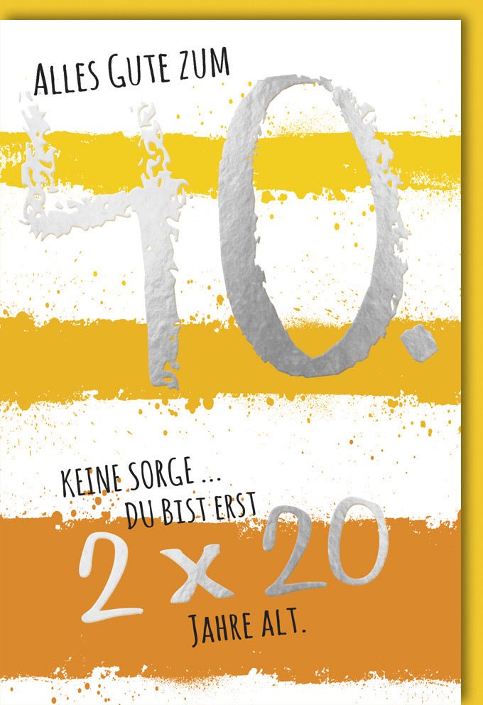 Geburtstagskarte 40. Jubiläum - Moderne, Lustige Typografie in Orange, Glückwünsche & Design für Feier