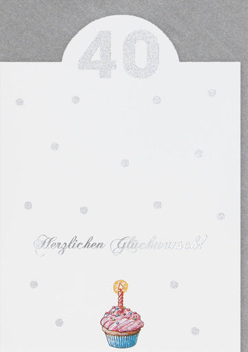 Geburtstagskarte 40. Jubiläum - Premium Glitzer Aufsteller, Elegante Glückwunsch Dekoration zur Feier