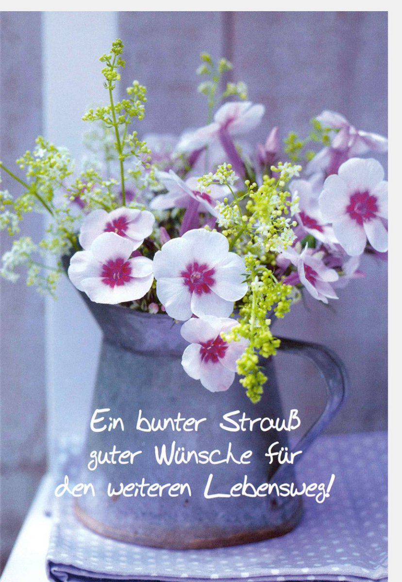 Geburtstagskarte & Abschiedskarte - Farbenfroher Blumenstrauß für Glückwünsche und Zukunftswünsche, Bunte Wünsche Doppelkarte mit Lebensweg Motiv, Freude & Erfolg, Gesundheit & Glück, Festliche Grußkarte