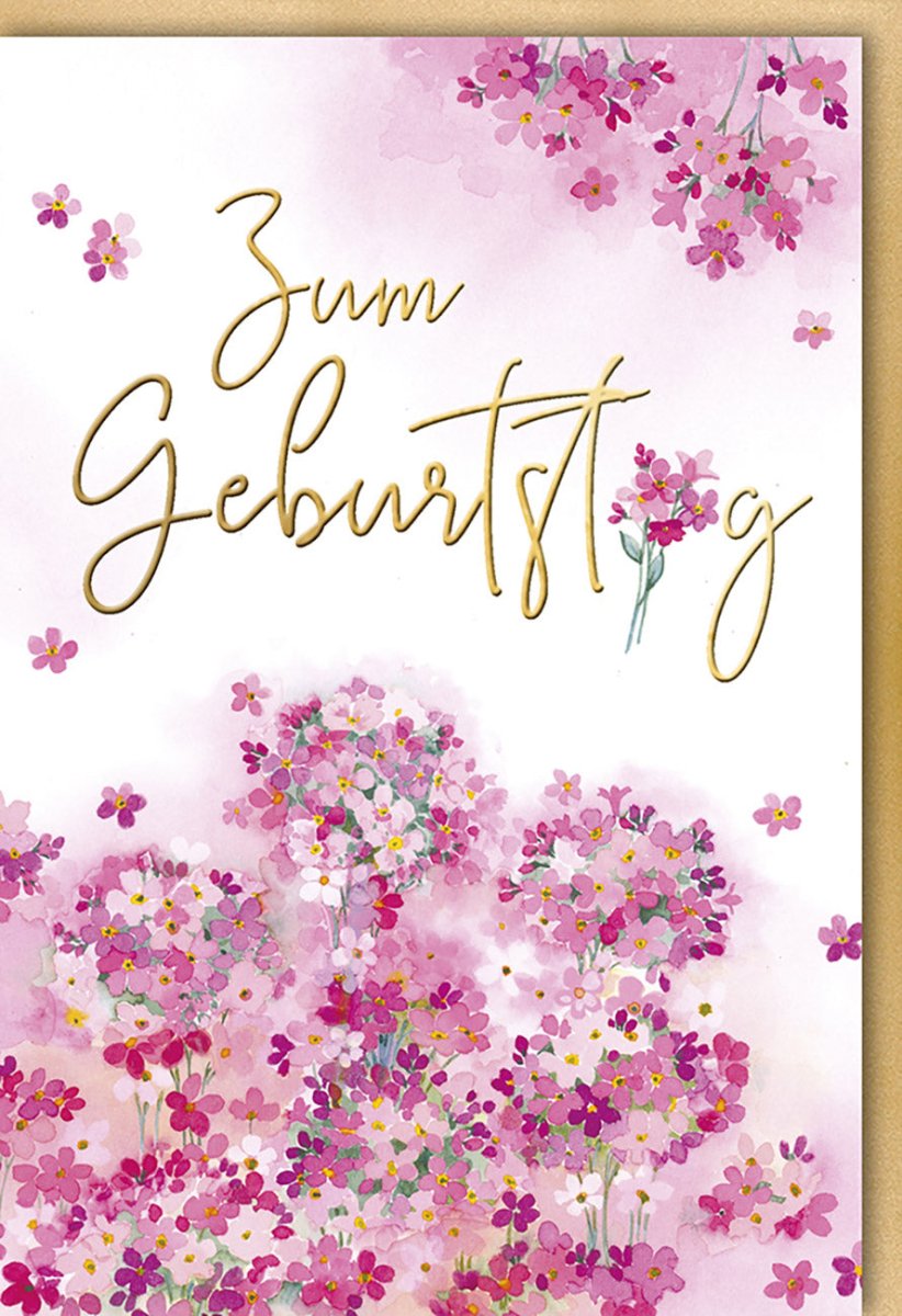 Geburtstagskarte Aquarell Blumen - Handgemalte Glückwünsche, Feierliche Grußkarte, Papeterie Geschenk, Florales Kunst - Design