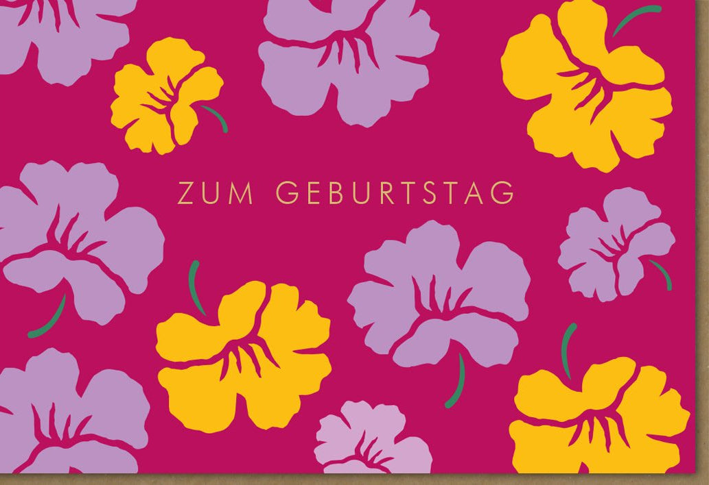 Geburtstagskarte "Blattwerk" – Moderne Glückwunschkarte mit bunten Blättern, Midoro Design, Papeterie für Feier & Gratulation