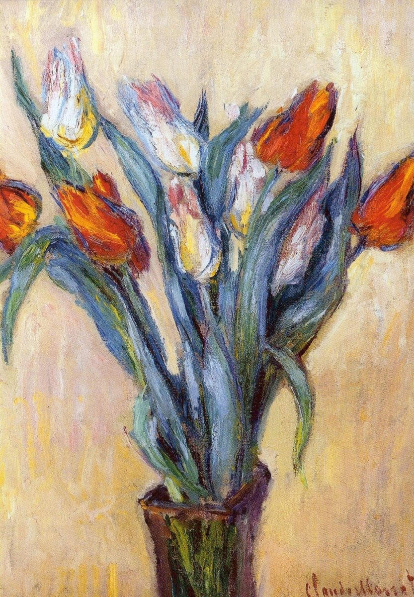 Geburtstagskarte - Claude Monet Tulpen Impressionismus Kunstkarte, Hochwertiger Kunstdruck Blumen Gemälde, Blanko Vintage Postkarte, Kunstwerk Malerei von Berühmtem Künstler, Ideal für Sammler & Dekoration, Geschenkidee aus Museumsshop