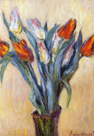 Geburtstagskarte - Claude Monet Tulpen Impressionismus Kunstkarte, Hochwertiger Kunstdruck Blumen Gemälde, Blanko Vintage Postkarte, Kunstwerk Malerei von Berühmtem Künstler, Ideal für Sammler & Dekoration, Geschenkidee aus Museumsshop