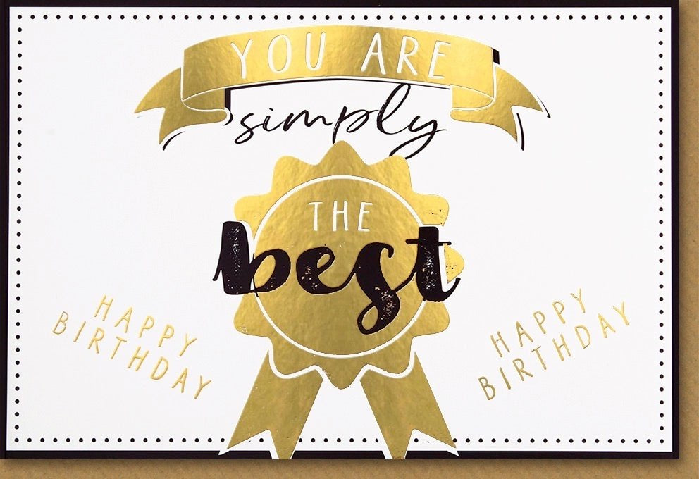 Geburtstagskarte Deluxe: Elegante Doppelkarte mit Goldenem Schriftzug, Beste Wünsche & Glückwunsch, Stilvolles Design für Feierlichkeiten, Jubiläum & Gratulation - Celebration Birthday Card
