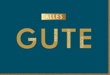 Geburtstagskarte Doppelkarte - Elegante Glückwunschkarte in Gold & Braun für Erwachsene, Unisex Design mit Liebe und Freude, Ideal als Geschenkidee für Familie, Freunde & Kollegen, inklusive Umschlag