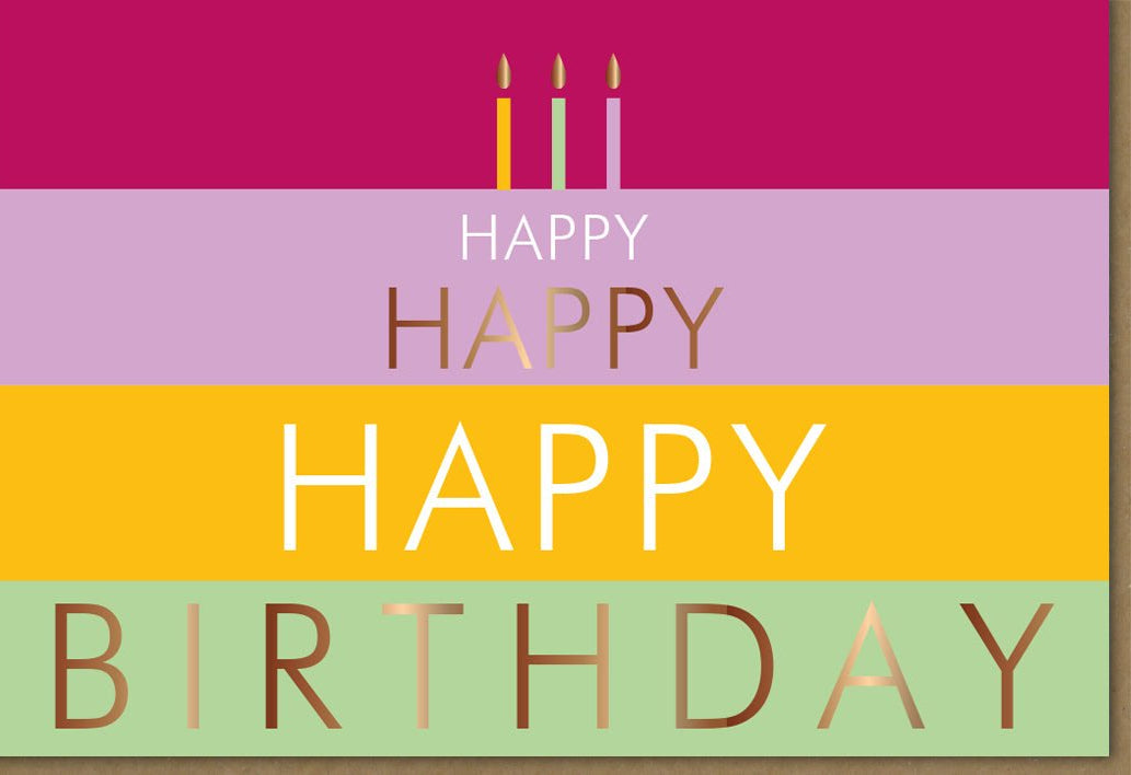 Geburtstagskarte "Elegante Kerzen" - Moderne Glückwunschkarte für Business & Jubiläum, Schlichte Happy Birthday Doppelkarte mit Farbstreifen