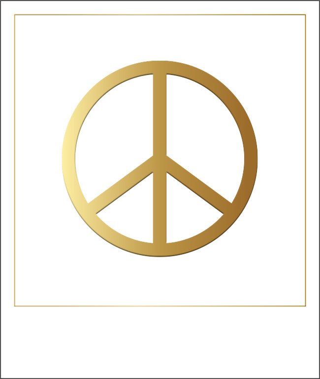 Geburtstagskarte Friedenssymbol - Elegante Goldfolie Blanko Glückwunschkarte, Hochwertiges Peace - Zeichen Design, Schreibwaren Geschenk