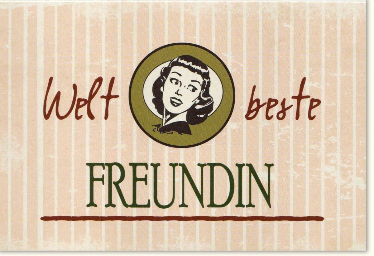 Geburtstagskarte für Beste Freundin - Vintage Retro Design Glückwunschkarte, Persönliche Herzliche Gratulation, Stilvolles Unikat, Geschenkidee für Freundschaftsfeier & Festlichkeit, Stylisher Geburtstagsgruß
